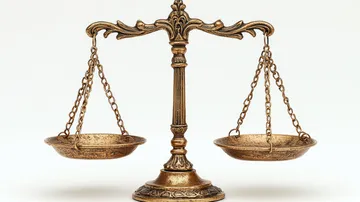 Ornate Brass Scale with Balanced Bowls