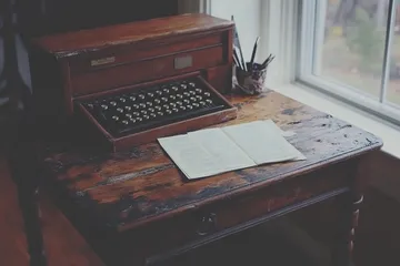 Desk adorned with motivational quotes