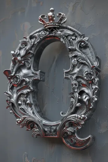 A decorative silver mirror with a crown on top often used as a prop or symbol in various contexts