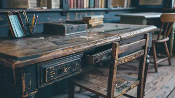 Metal old school desk