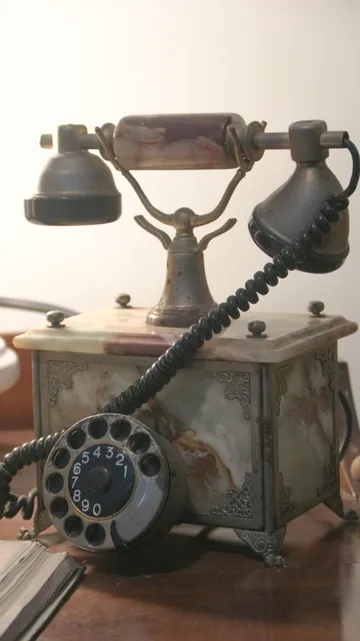 Antique Onyx Rotary Telephone