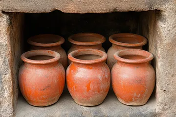 Pots for a rustic wood stove